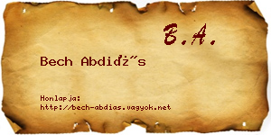 Bech Abdiás névjegykártya
